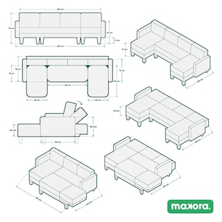 Foto 7 | Foto 7 | Sala Modular Doble Chaise Makora Brandon Con Memory Foam Y Respaldo Ajustable Lino Arena