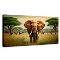 Cuadro Decorativo Canvas Elefante Tierra 120x60