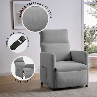 Foto 5 | Foto 5 | Sillón Reclinable Eléctrico Individual Sala Moderno Cómodo Gris