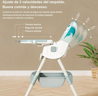 Foto 3 | Foto 3 | Silla de Comer para Bebé Rosa Multifuncional 5 en 1 Arnés 5 Puntos con Ruedas y Mecedora