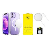 Kit Funda para iPhone 12 Magsafe Cargador Mica Cámara Pantalla