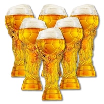 Vasos de Vidrio para Cerveza Forma Copa Mundial 2026 450 ml 6 piezas