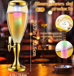 Foto 4 | Foto 4 | Torre Dispensadora De Bebidas 3l Modelo Dorado