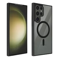 Funda Transparente Color Para Galaxy S26 Series Magsafe Negro S26 Ultra