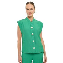 Blusa Alexis Cuello Mao Para Mujer Nine West Verde