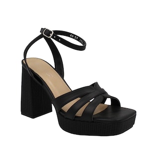 Foto 2 | Foto 2 | Tacones Vestir Tacón Ancho y Plataforma Senties Negro para mujer