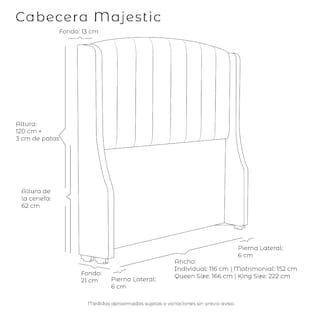 Foto 6 | Foto 6 | Cabecera Rogga Majestic Azul Noche King Size