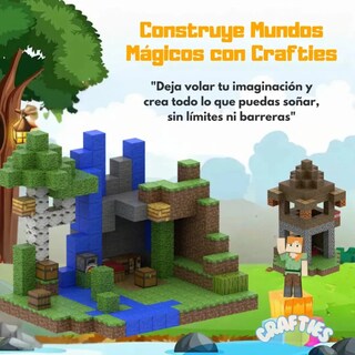 Foto 6 | Foto 6 | Cubos Bloques Magnéticos Mine Construcción Craft 100 Aldea 100 piezas