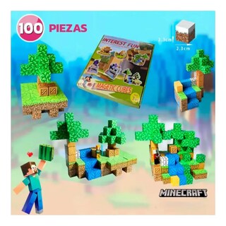 Foto 4 | Foto 4 | Cubos Bloques Magnéticos Mine Construcción Craft Bosque 100 piezas