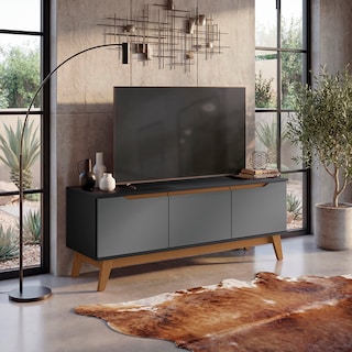 Foto 1 | Foto 1 | Rack Tv Kappesberg 136 Cm Negro/gris 3 Puertas