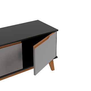 Foto 6 | Foto 6 | Rack Tv Kappesberg 136 Cm Negro/gris 3 Puertas