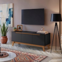 Mueble Tv 55'' 3 Puertas 136 Cm Negro Kappesberg