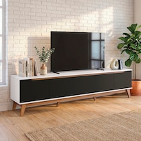 Rack Tv Kappesberg 218cm Blanco/negro 3 Puertas