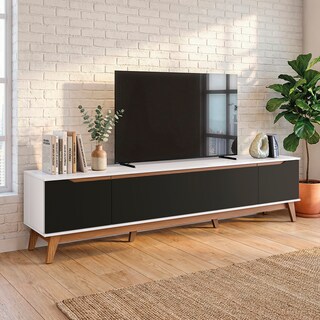 Foto 1 | Foto 1 | Rack Tv Kappesberg 218cm Blanco/negro 3 Puertas