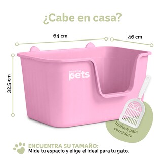 Foto 4 | Foto 4 | Arenero para Gato Esquimal Caja de Arena Grande Rosa con Pala