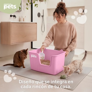 Foto 5 | Foto 5 | Arenero para Gato Esquimal Caja de Arena Grande Rosa con Pala