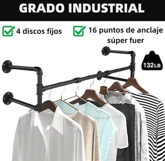 Foto 3 | Foto 3 | Perchero De Pared Tipo Industrial Modelo Negro