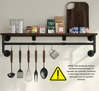 Foto 4 | Foto 4 | Perchero De Pared Tipo Industrial Modelo Negro