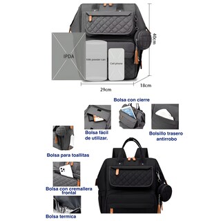 Foto 4 | Foto 4 | Mochila Pañalera Ecobaby Original Azul con Cambiador Más Monedero