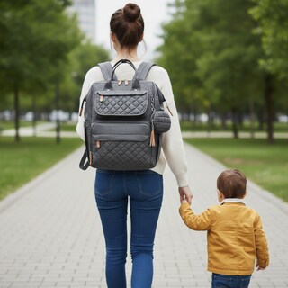 Foto 2 | Foto 2 | Mochila Pañalera Ecobaby Original Gris con Cambiador Más Monedero
