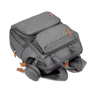 Foto 8 | Foto 8 | Mochila Pañalera Ecobaby Original Gris con Cambiador Más Monedero