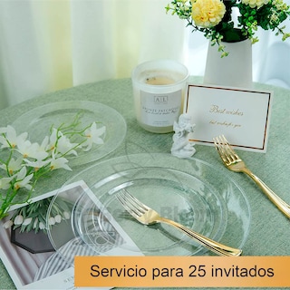 Foto 5 | Foto 5 | Platos Berry Bloom 19 Cm 26 Cm Transparente Reutilizables 50 Piezas