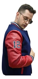 Foto 3 | Foto 3 | Chamarra American Fly 2652 Varsity Caballero Ne Rojo-azul