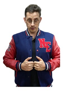 Foto 5 | Foto 5 | Chamarra American Fly 2652 Varsity Caballero Ne Rojo-azul