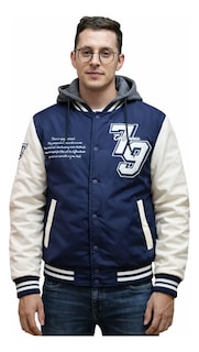 Foto 2 | Foto 2 | Chamarra Varsity American Fly Caballero Sf Azulmarino-blanco