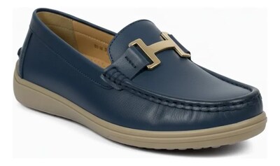Foto 1 | Foto 1 | Mocasines de Piel Relax 605 Azul Marino para Mujer