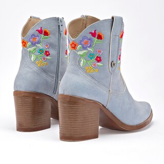 Foto 4 | Foto 4 | Mora Tierra Botín Tacón Azul Multicolor Para Mujer