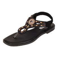 Sandalias De Piso Rbcollection Negro Para Mujer