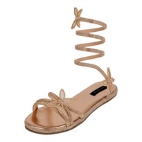 Sandalias De Piso Rbcollection Dorado Para Mujer