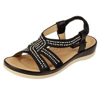 Sandalias De Piso Rbcollection Negro Para Mujer