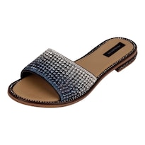 Sandalias De Piso Rbcollection Azul Para Mujer