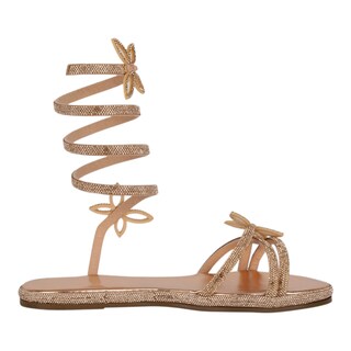 Foto 3 | Foto 3 | Sandalias De Piso Rbcollection Dorado Para Mujer