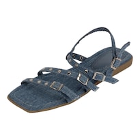 Sandalias De Piso Rbbasics Azul Para Mujer