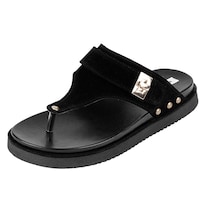 Sandalias De Piso Rbcollection Negro Para Mujer