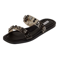 Sandalias De Piso Rbcollection Negro Para Mujer