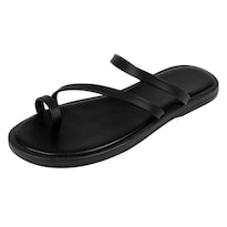 Sandalias De Piso Rbbasics Negro Para Mujer