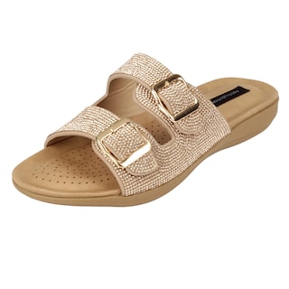 Foto 1 | Foto 1 | Sandalias De Piso Rbcollection Dorado Para Mujer