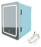 Mini Refrigerador Con Espejo Led Modelo Azul