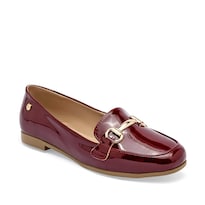 Moramora Zapato Casual Vino Charol Para Mujer