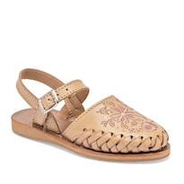 Mora Tierra Sandalia Artesanal Beige Para Niña