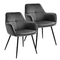 Set De 2 Sillas Terciopelo Con Descansa Brazos Para Comedor