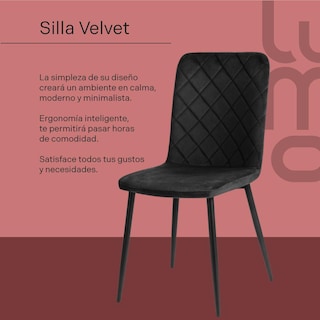 Foto 2 | Foto 2 | Set De 2 Sillas Para Comedor Respaldo Alto Velvet Acolchadas