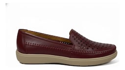 Mocasines De Piel Relax 506 Vino Para Mujer