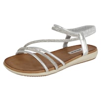 Sandalias De Piso Rbcollection Plata Para Mujer