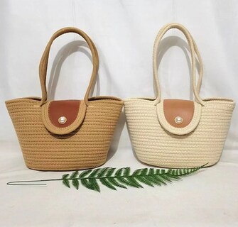 Foto 3 | Foto 3 | Bolso Tejido A Mano De Playa Grande Para Mujer Modelo Café