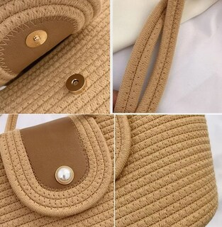 Foto 4 | Foto 4 | Bolso Tejido A Mano De Playa Grande Para Mujer Modelo Café